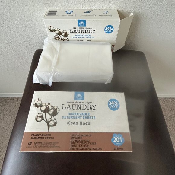 Sunny Valley Orchard Dissolvable Detergent Sheets 400 Loads CLEAN LINEN new - Picture 1 of 4
